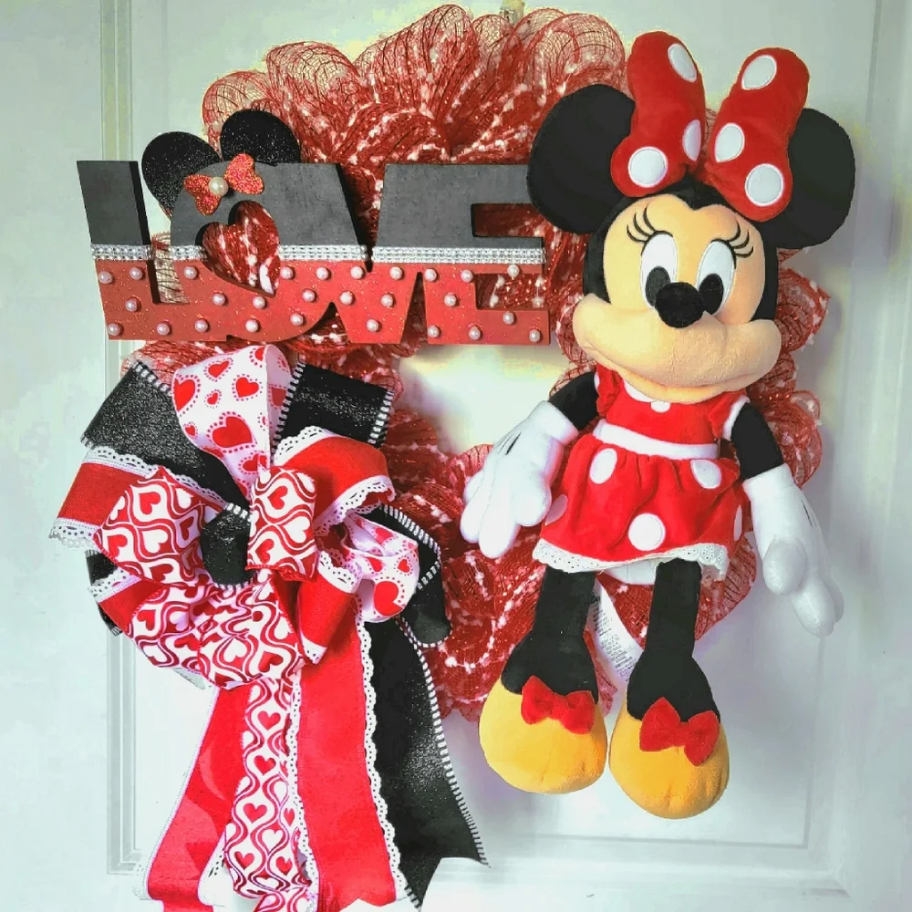 Minnie Mouse Wreath Deco Mesh Bow Genuine Disney Quinceañera Baby Shower Girl